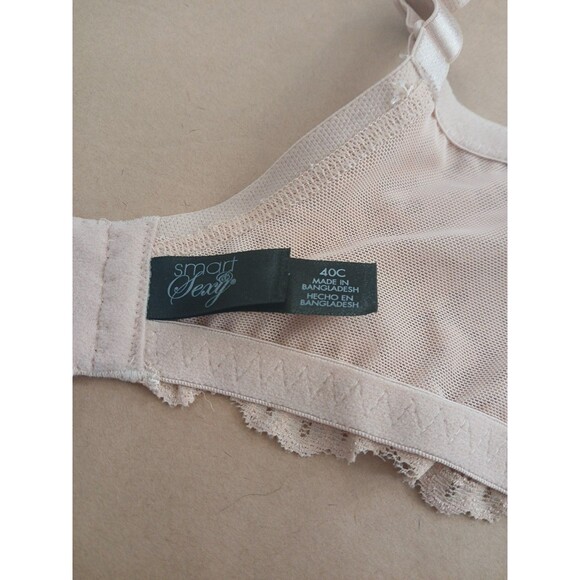 Smart & Sexy Bra 40C Unlined Signature Lace Underwire Bra Beige Style SA964 - Picture 4 of 5